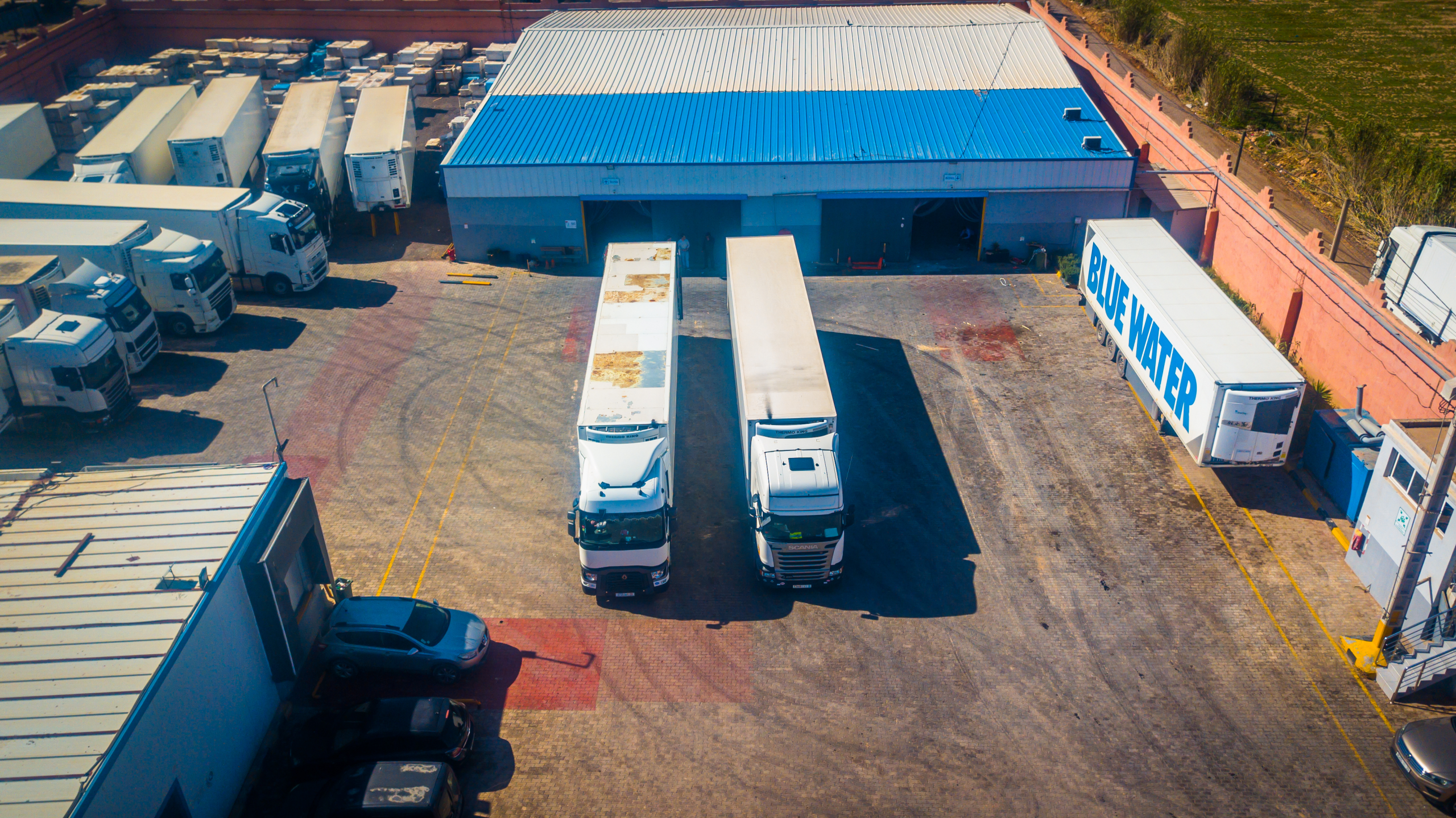 Warehouse staff sorting and palletizing multi-origin cargo inside a bonded warehouse