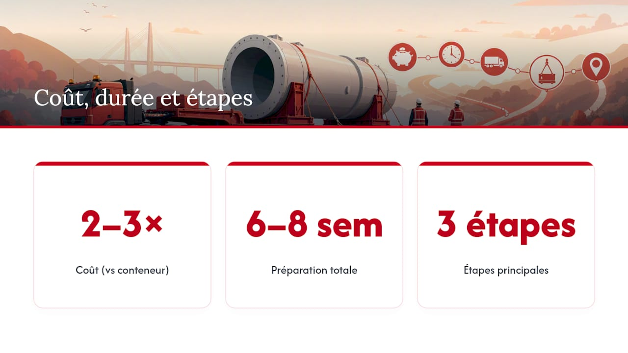 Combien coûte et combien de temps prend un transport hors gabarit ? — overview diagram